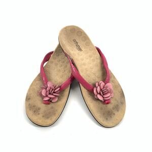Vionic Orthaheel Orthotic Thong Slip On Comfort Sandals Size 9 Womens Dark Pink
